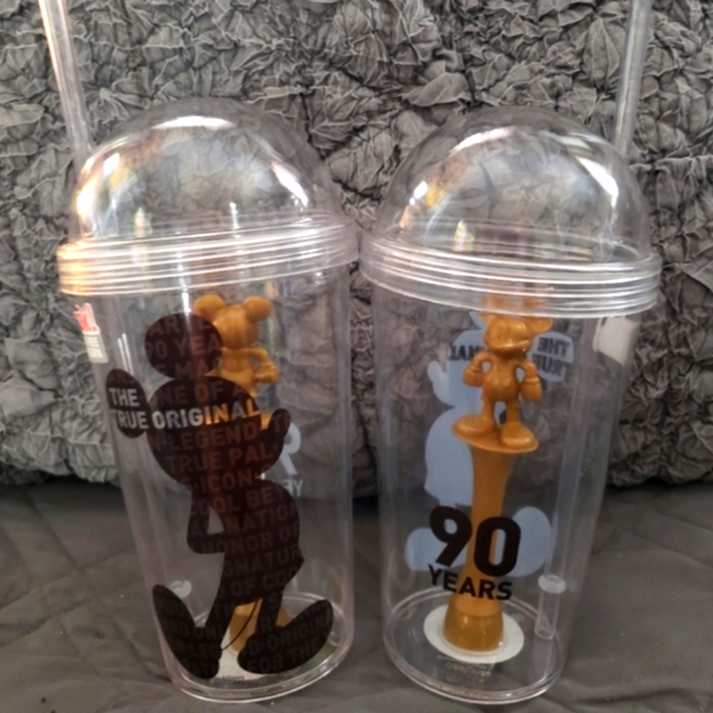 Mickey reusable cups with straws